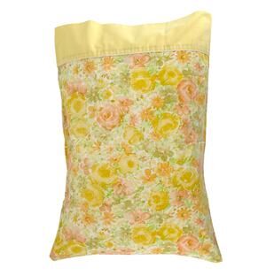 70s yellow cottagecore floral pillowcase Utica 1970s vintage